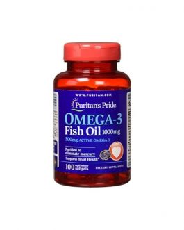 Puritan Omega-3 Fish Oil 1000mg -100 Softgels