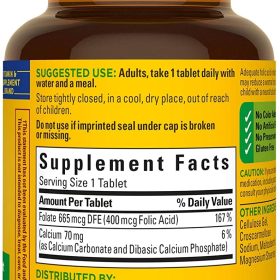 Nature Made Folic Acid 400 Mcg (665 Mcg DFE) Tabs 250 Cnt