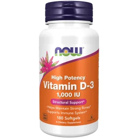 Now Vit D3 1000iu x 180 Softgel Bone & Immune Health