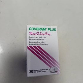 Coveram plus 10mg/2.5mg/5mg -30 tablets (Perindol arginine/Indapamide/Amlodipine)