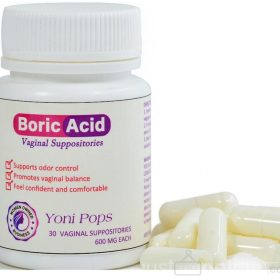 Yoni Pops Boric Acid Vaginal 600mg -30 Suppositories