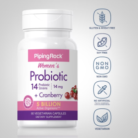 Piping Rock Probiotic With Cranberry for Women -90 Capsules