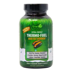 Irwin Naturals Extra-Energy Thermo-Fuel Max Fat Burner – 100 Liquid Soft-Gels – Fuel Thermogenesis & Boost Energy Production