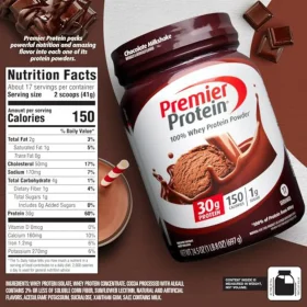 Premier Protein Chocolate Milkshake Protein Powder 150 Calories/30g Proteins/ 680g