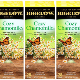 Bigelow Cozy Chamomile Herbal Tea Bags 28-Count Box Caffeine Free