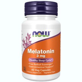 NOW Melatonin 3 mg -180 Veg Capsules Healthy Sleep Cycle