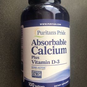 Puritan Absorbable Calcium Plus Vitamin D-3 -100 softgels /Bone-Active