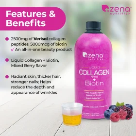 Zena Liquid Collagen + Biotin 90 Servings -900ml bottle 30 Fl.OZ