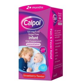 CALPOL Paracetamol Infant Suspension -100ml sugar free/strawberry flavour