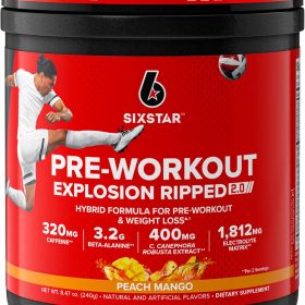 Six Star Pre-Workout & weight loss Explosion Ripped 2.0 240g Peach Mango